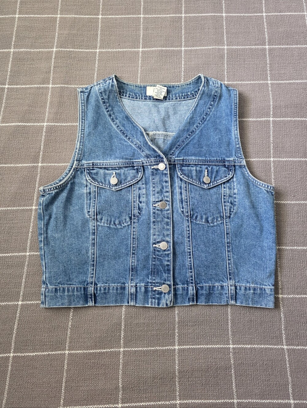 Vtg 90s GAP Denim Vest Cropped